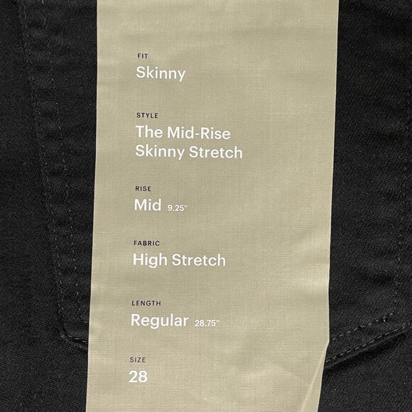 NWT Everlane The Mid Rise Skinny Stretch Jean Womens 28 Black - Picture 4 of 9